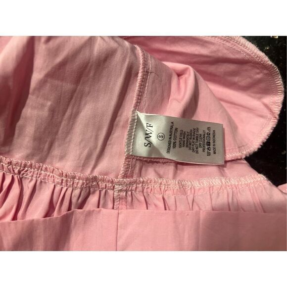 SWF Mottled One Shoulder Mini Dress in Pink  Color: Rouge size S NWT $381 - Picture 7 of 8